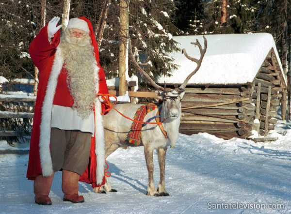 santa claus with rudolf