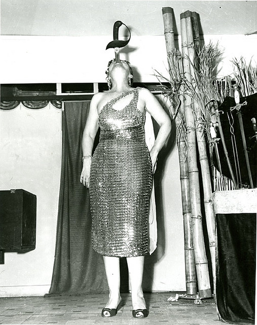 Female Sword Swallower at Huberts Museum, 42nd St. New York