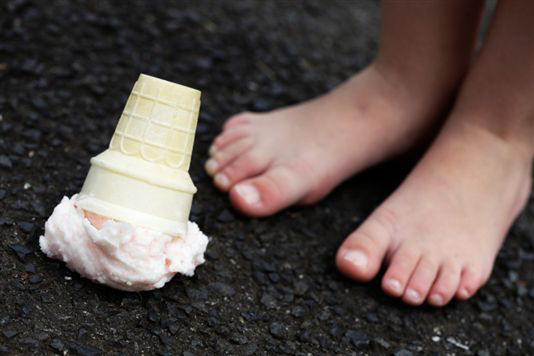 ice cream cone on floor