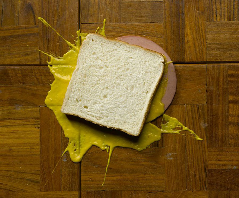 sandwich on the floor