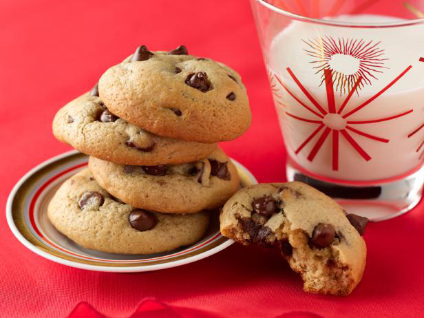 chocolate chip cookies and milk