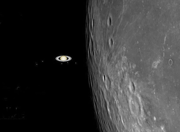 full flower moon occults Saturn by Gianluca Masi using SkyX software