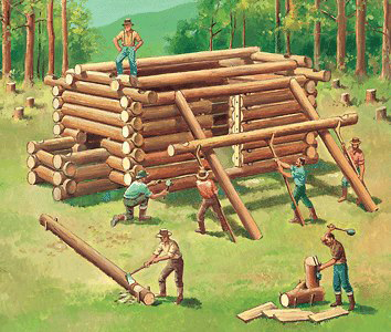 building a log cabin