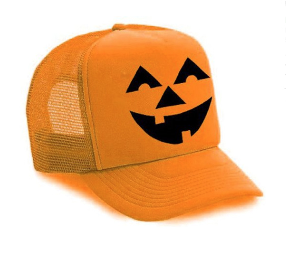jack o lantern trucker hat