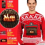 Crackling fireplace Christmas sweater