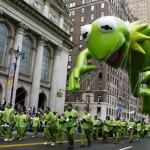 Kermit balloon in parade by Susan Watts