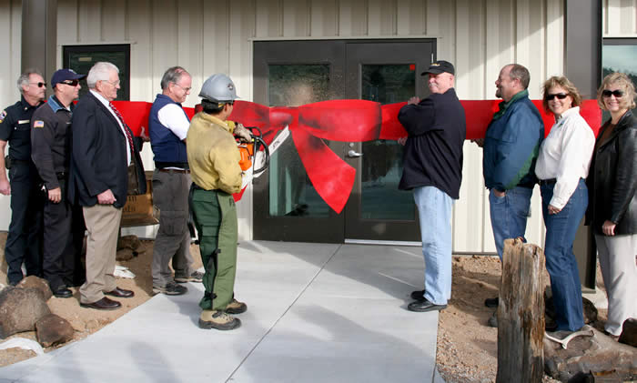 ribbon cutting Diamond Mountain Hotshots fire crew new headquarters photo via US Dept of the interior Bureau of Land Management