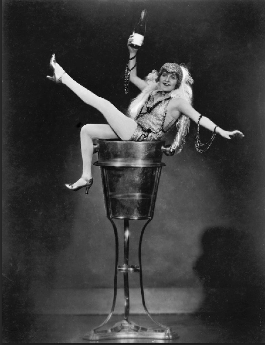 lady in champagne ice bucket