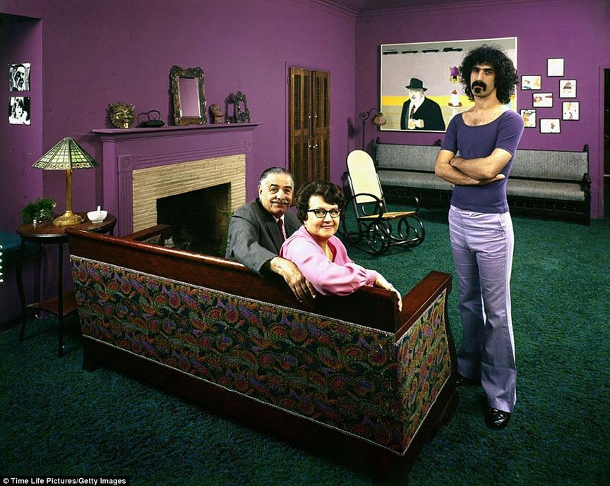 70's rock stars at home with their parents Frank Zappa