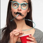 drinking eyeglasses stache straw