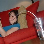 lazy straw drinker