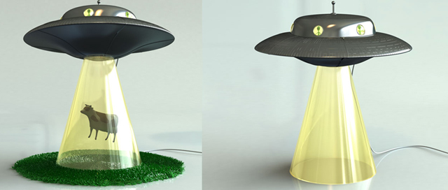 Alien abduction lamp