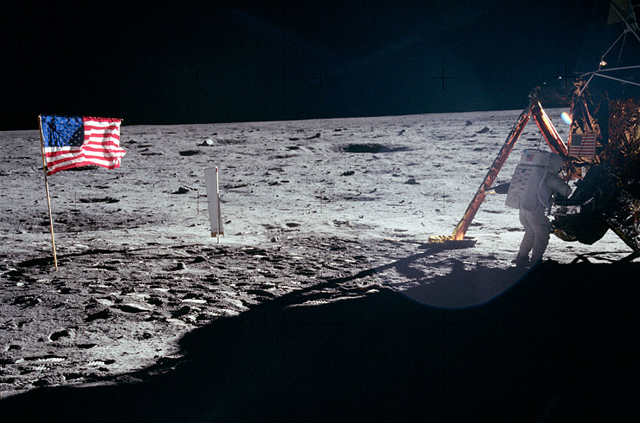 Neil Armstrong on the moon