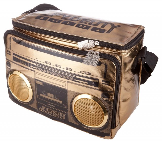 Boombox with speakers gold