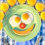 Breakfast funny face card