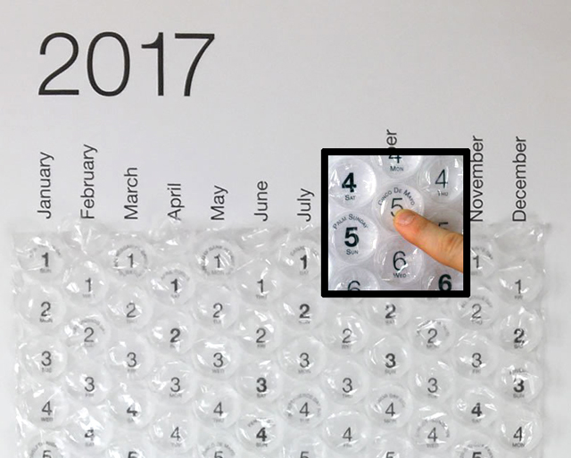 bubble wrap calendar