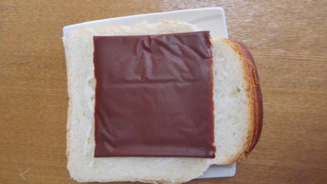 Chocolate-slices-like-cheese-on-bread