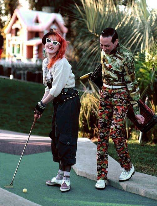 Cyndi Lauper and Pee-wee Herman mini golf