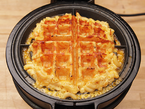 Grilled mac and cheese waffle iron