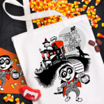 Pee-wee Herman Halloween trick-or-treat tote and pennant