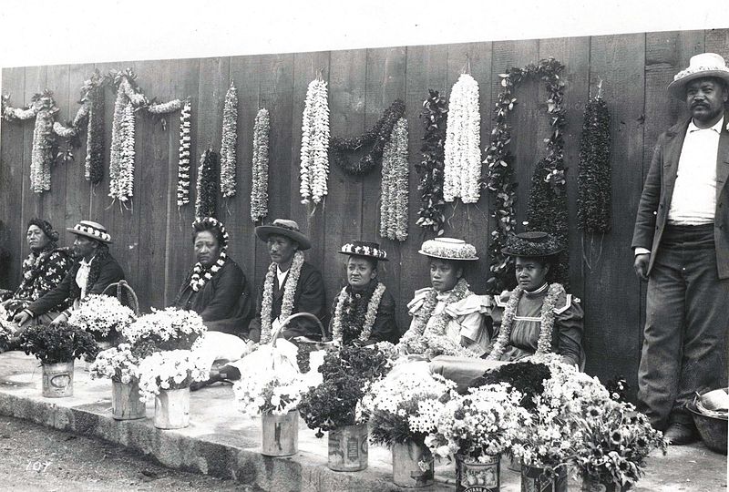 Hawaiian lei vendors 1901