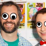 Judd-Apatow-and-Pee-wee-Herman-with-googly-eyes