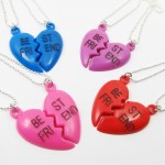 Kitschy bff friendship heart necklace