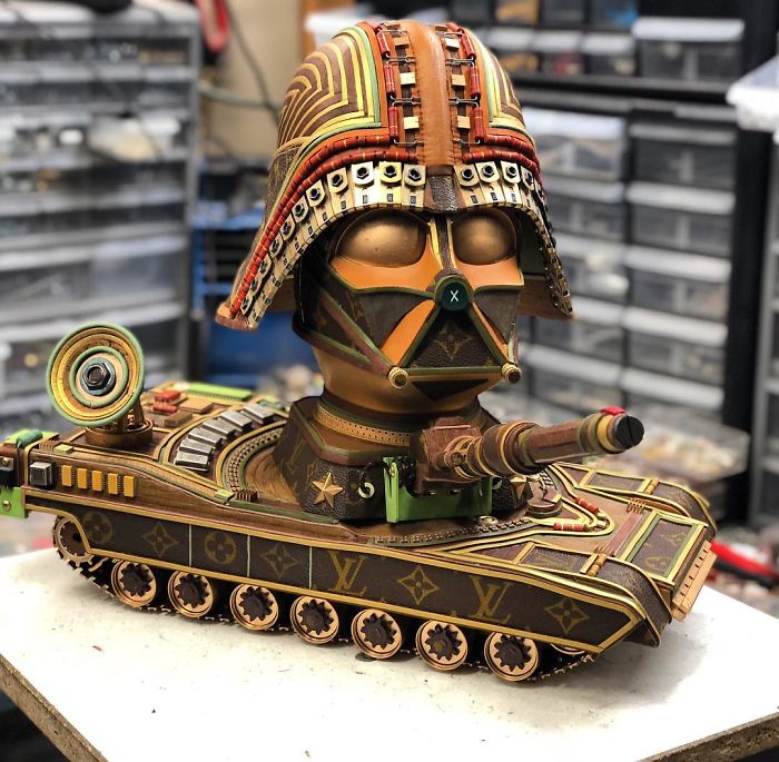 Star Wars art is made of Louis Vuitton luggage and junk. It's amazing.
