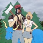 Paul Bunyan head in a hole