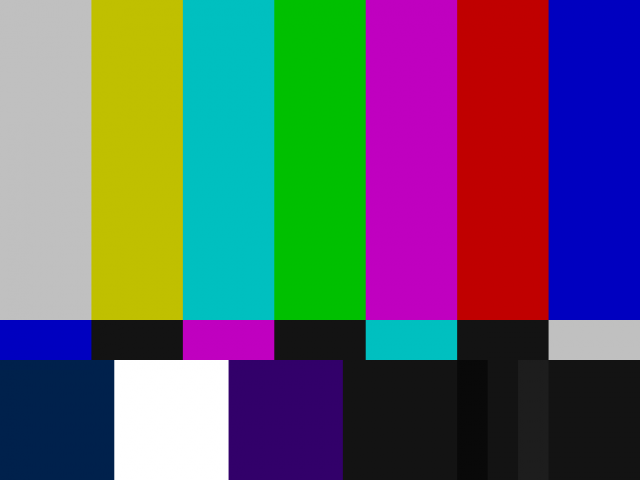 "SMPTE Color Bars" by Denelson83 - Own work. Licensed under CC BY-SA 3.0 via Wikimedia Commons - http://commons.wikimedia.org/wiki/File:SMPTE_Color_Bars.svg#/media/File:SMPTE_Color_Bars.svg