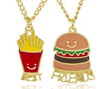 Fries and Burger BFF necklaces