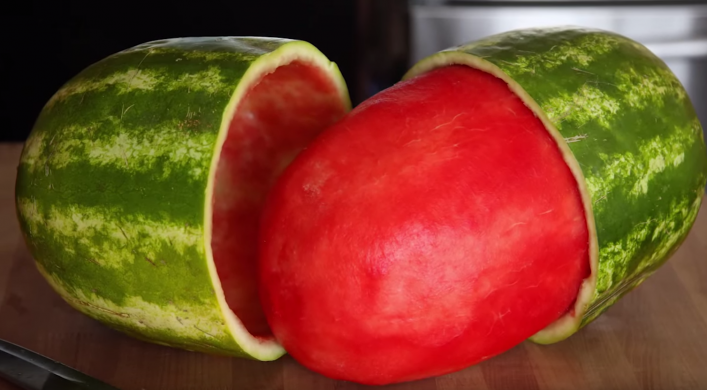Skinned watermelon