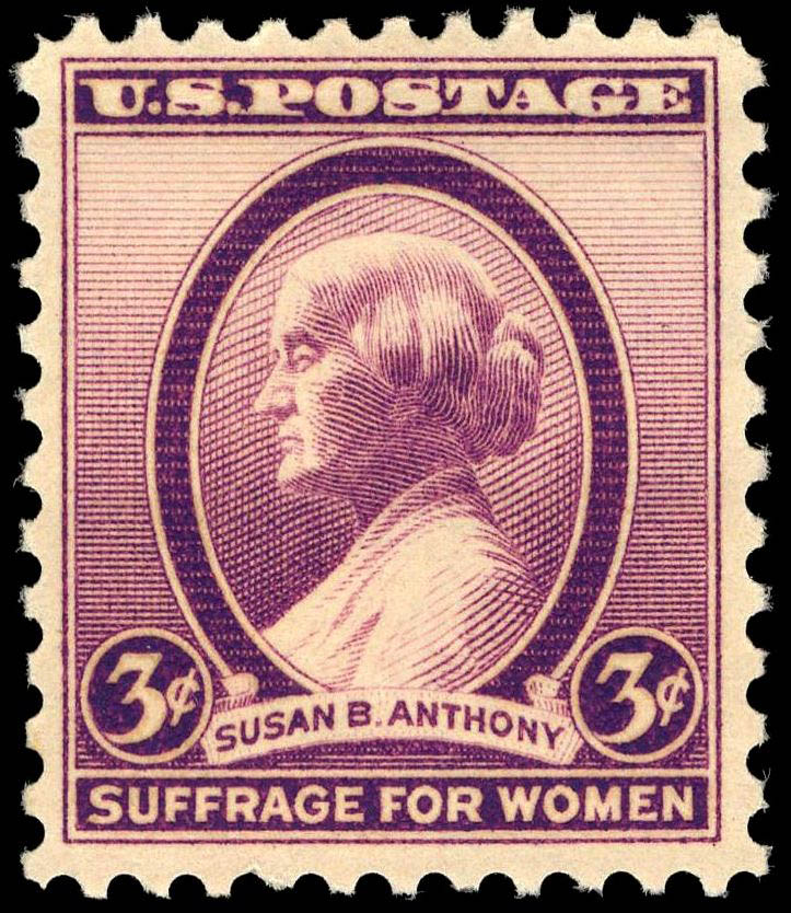 Susan B Anthony #15 Susan_B_Anthony_3cent commemorative stamp 1936 issued on the 16th anniversary of ratification of the 19th amendment allowing women to vote