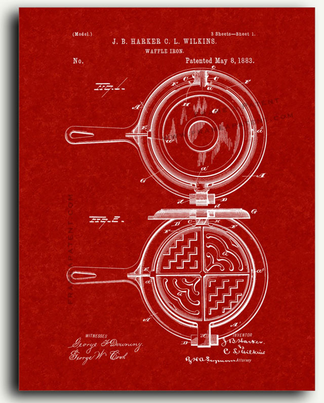 blueprint of a waffle iron