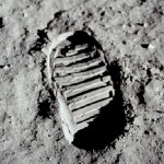 astronaut footprint on the moon