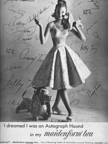 1960 women's Maidenform bra I dreamed the leaves fell for me vintage ad