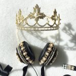 black headphones