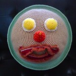 crocheted breakfast funny face