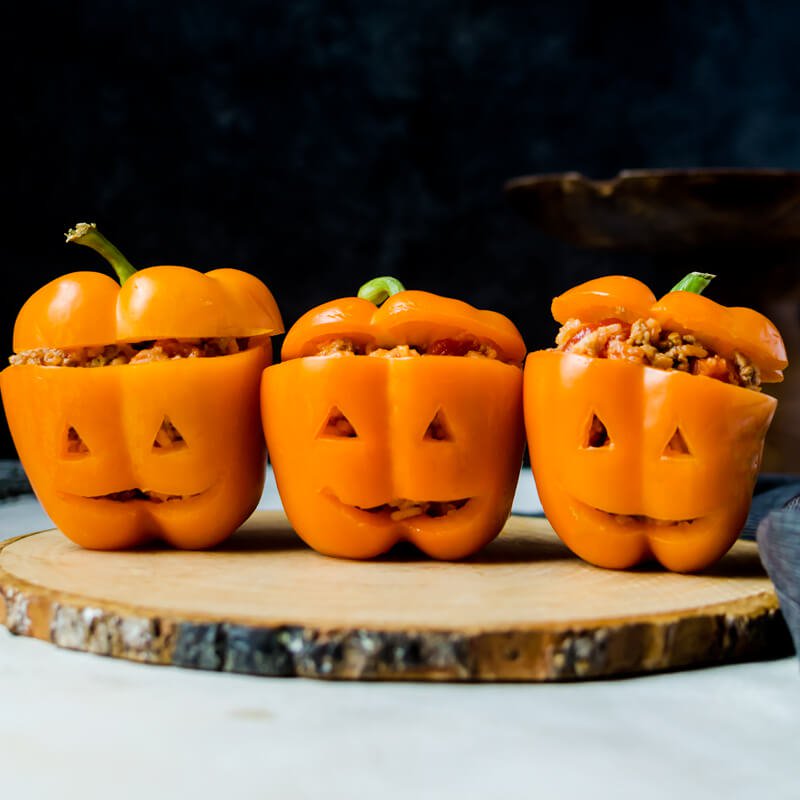 Look At These Creepy Cool Halloween Foods Like Jack O Lantern Stuffed Peppers Pee Wee S Blog