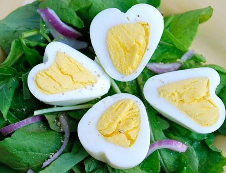 heart-shaped eggs