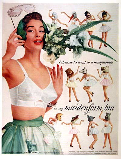 Maidenform bra - walked the tightrope, Vintage Bra Ads