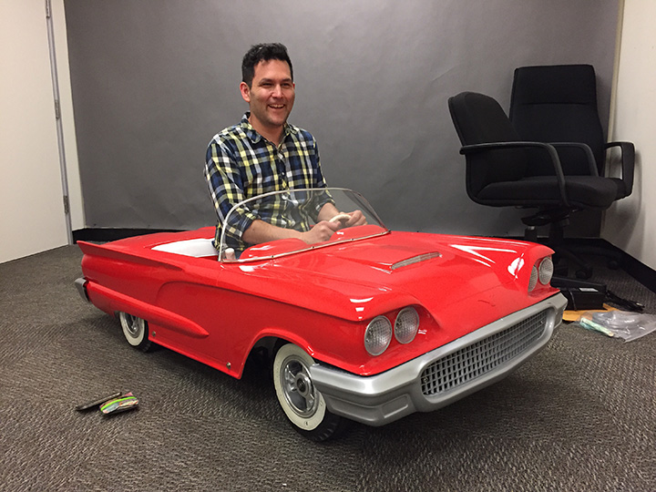 miniature t-bird at Paramount with John Lee