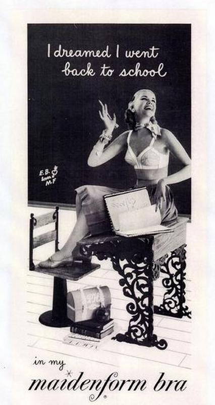 1968 women's I dreamed I was a new dimension in Maidenform bra slip ad