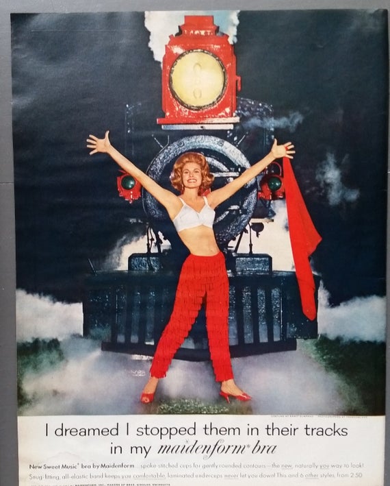 1963 Vintage Lingerie Ad for Maidenform Bra I Dreamed I Took the Cue 