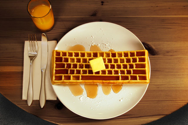 keyboard waffle iron